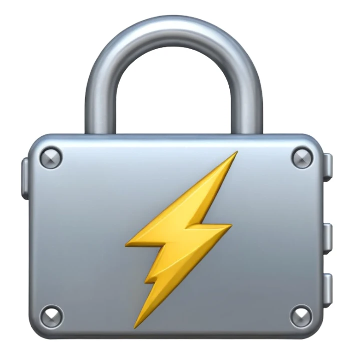 padlock emoji with a lightning bolt overlaid  sticker
