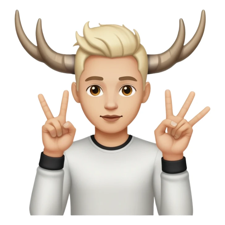 Rock on hand sign with light skin tone, horns gesture sticker