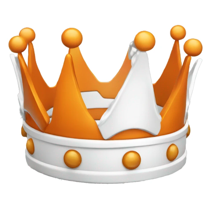 A crown, orange on the upside and white on the downside, add text seeker alliance  sticker