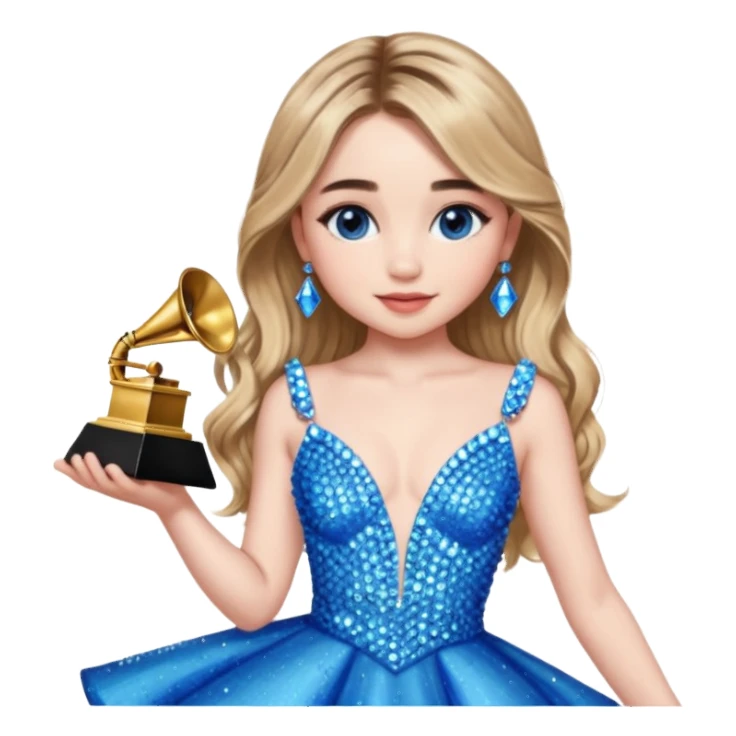 sabrina carpenter blue rhinestone grammy dress sticker