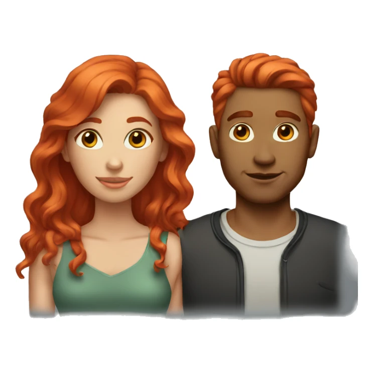 couple red hair sticker