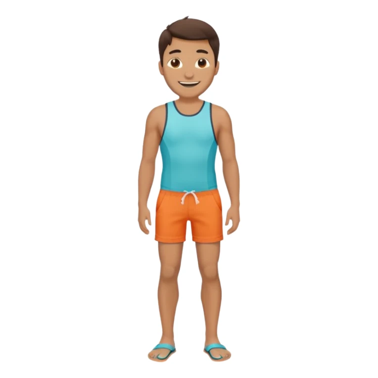 a man in Bermuda shorts as a swimsuit full body sticker