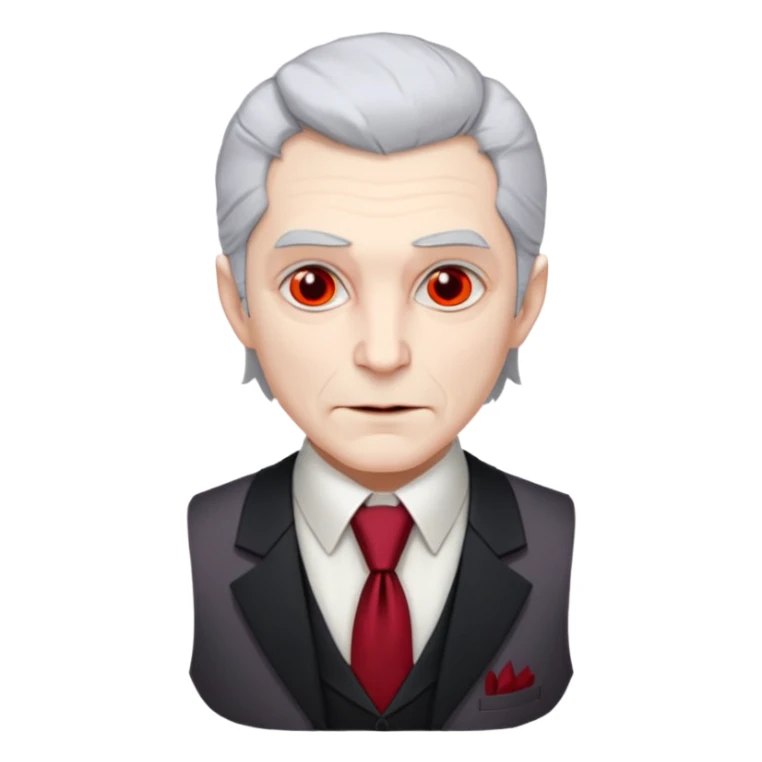  {
      "type": "human",
      "look": "old vampire lord, gray hair, formal vest, crimson tie",
      "description": "an old vampire lord with gray hair wearing a formal vest and crimson tie"
    } sticker