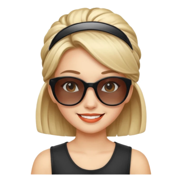 girl with hair style sunglasses on head  sticker