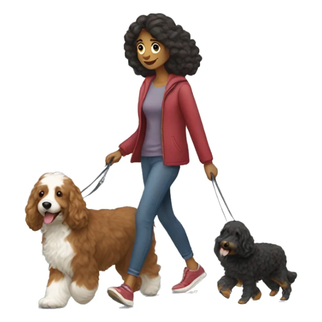 woman walking a bernedoodle sticker