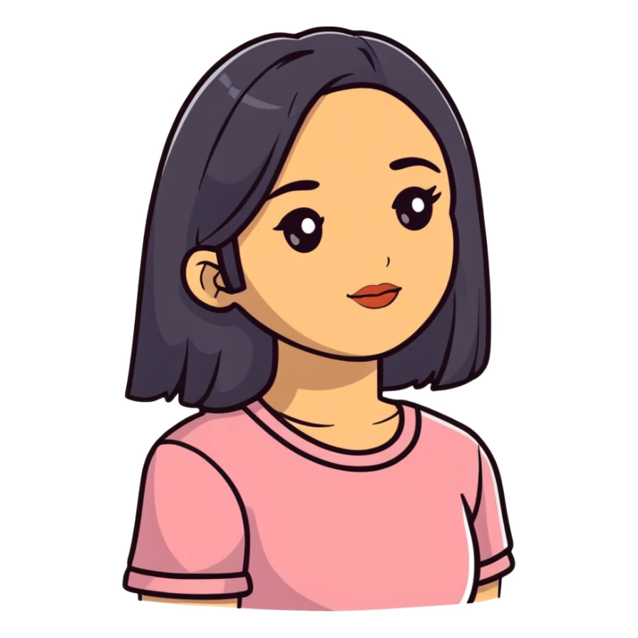 Latina girl with straight hair sticker
