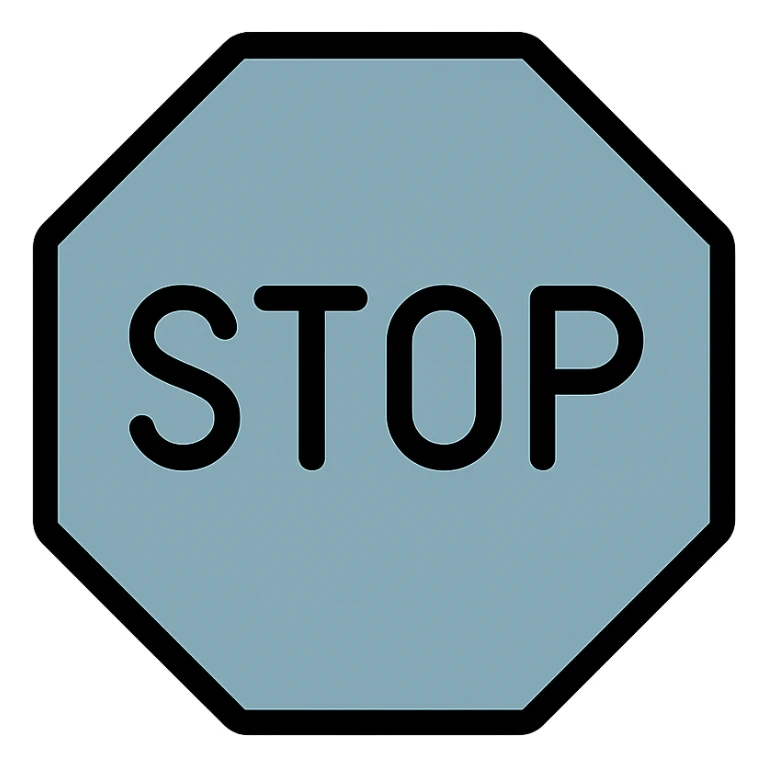 stop sign in soft blue-grey color sticker