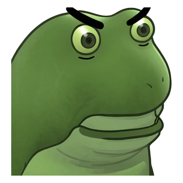 somewhat horny but disapointedly happy face sticker