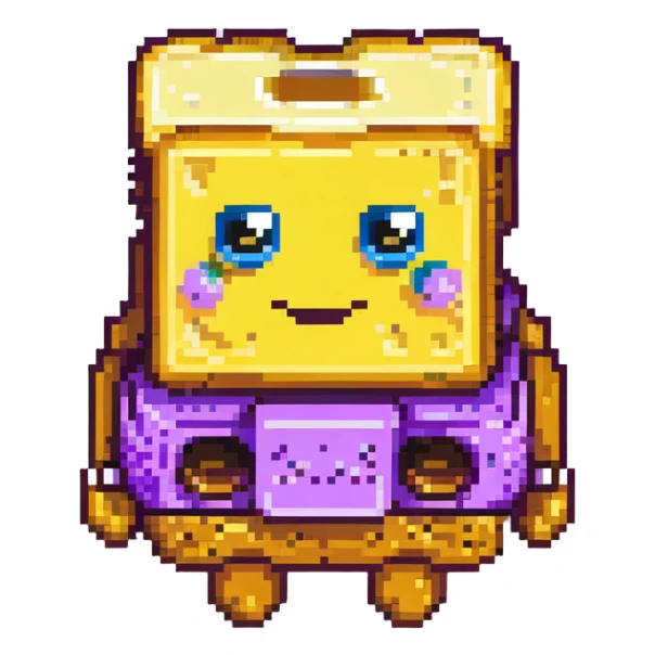 yellow sponge character with big eyes and a smile, inspired by SpongeBob sticker