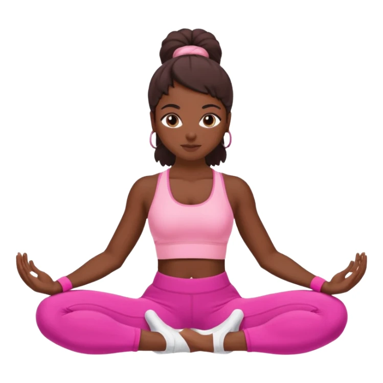 dark-skinned woman doing Pilates in pink sportswear sticker