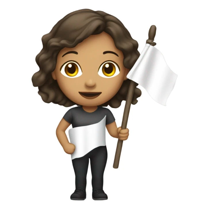 Latina female white flag sticker