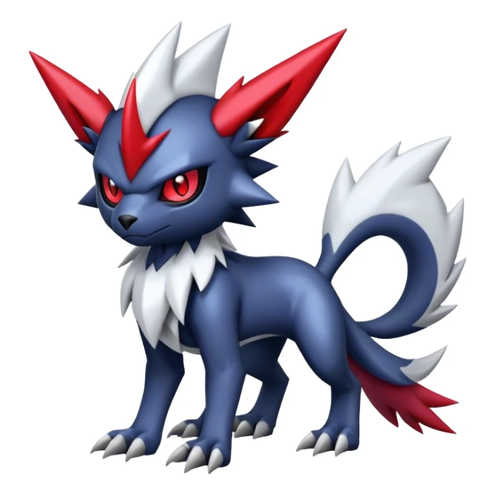 Cool Edgy Shiny Digimon-Weavile-Absol-Zoroark-Zangoose-hybrid full body sticker
