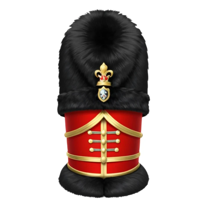 A Royal Guard hat with black fur texture and tall silhouette. sticker