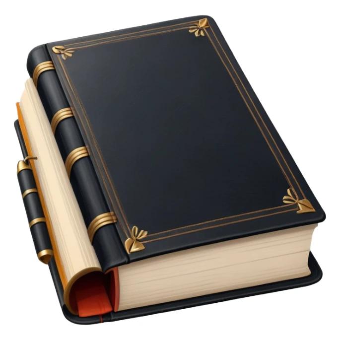 Open black book sticker