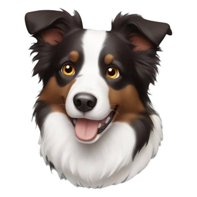 tricolor border collie with one brown and one blue eye  sticker