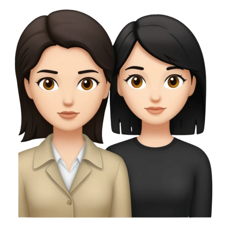 Brunette and black haired white lesbians  sticker