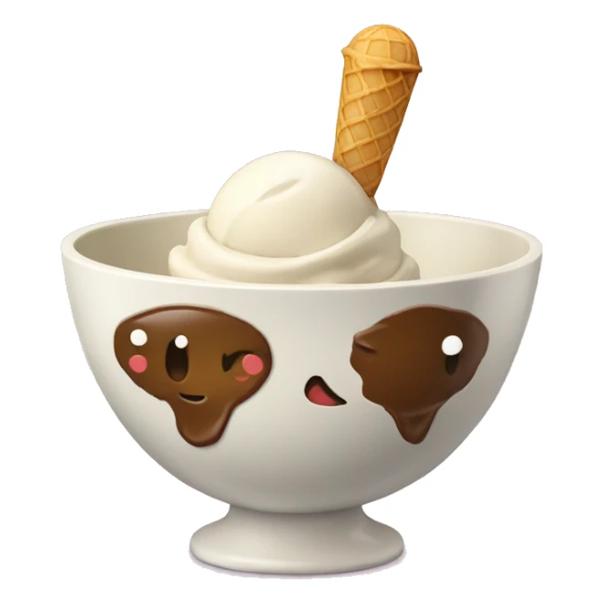  ice cream in a dessert bowl sticker