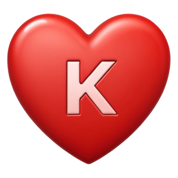 heart with letter k in middle sticker