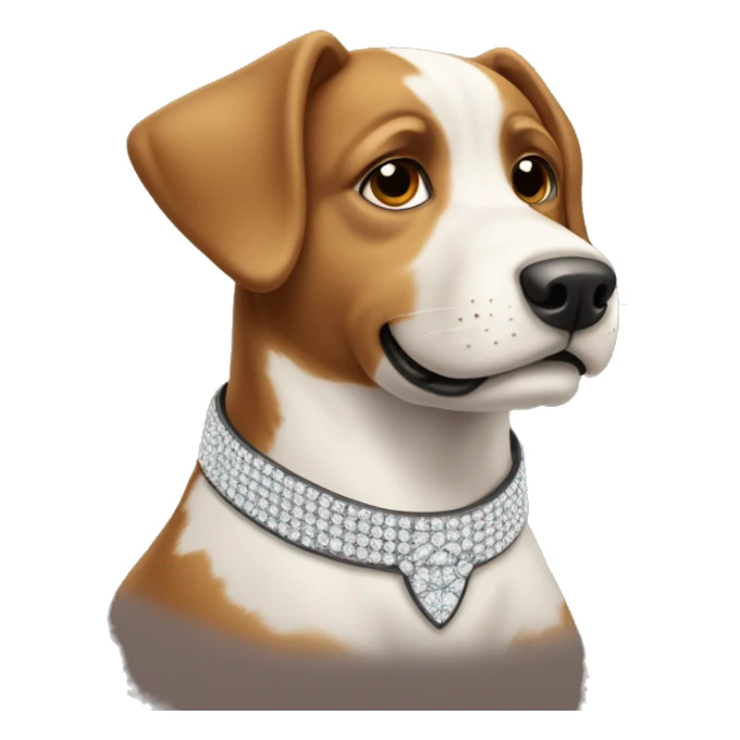 Perro marrón con collar de diamantes sticker