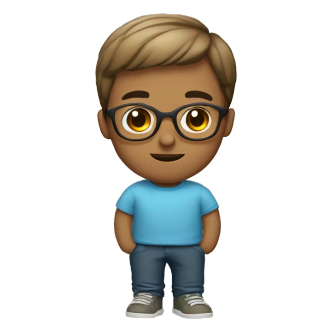 A boy with a beard and short hair and glasses. sticker