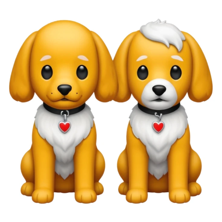 Un caniche blanco y otro caniche negro,los dos separados  sticker