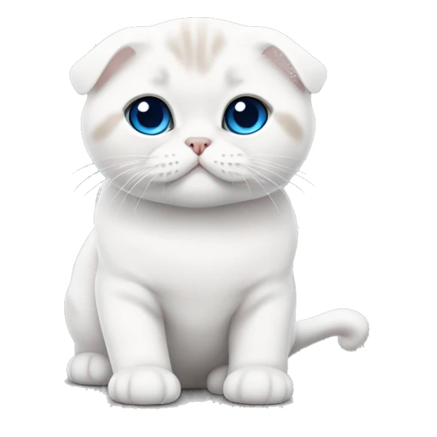 Scottish fold white with blue eyes, kawaï  sticker