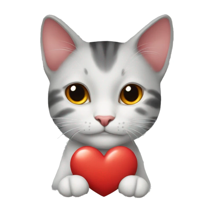The cat’s red paws show the heart sticker