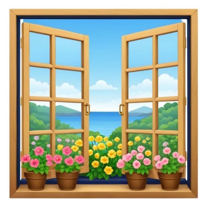 A beautiful navy open window sticker