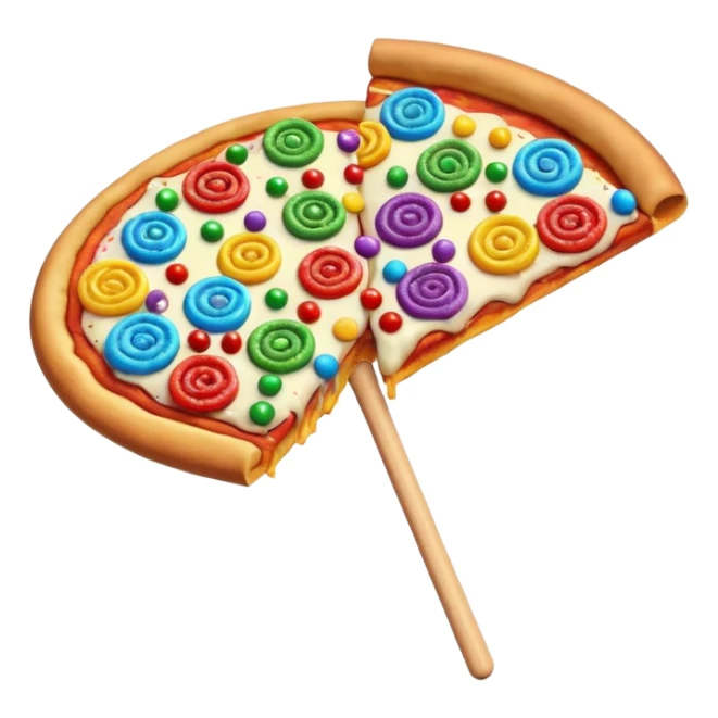 pizza with rainbow sprinkles and lollipops as toppings sticker