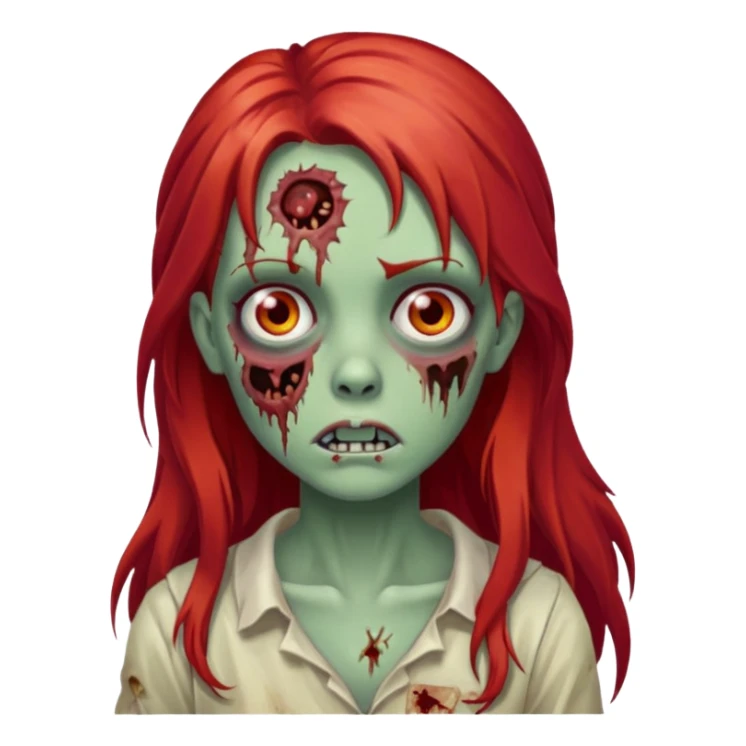 Zombie girl franja ruiva cabelo comprido  sticker