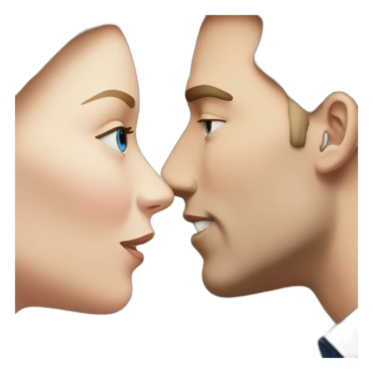 White man kiss white female and blue eyes sticker