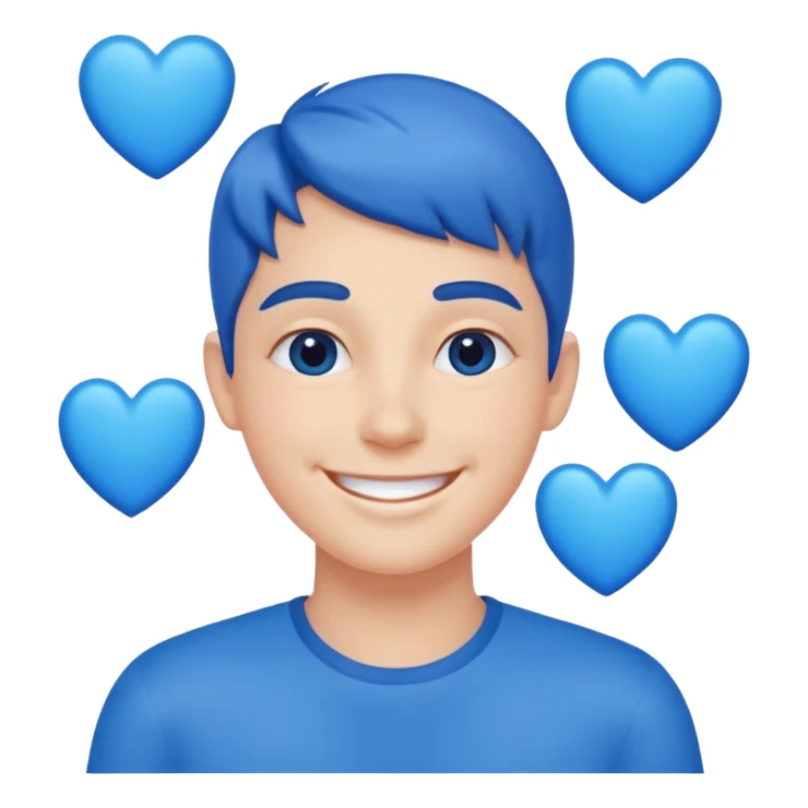Head 🥰of love with blue hearts sticker
