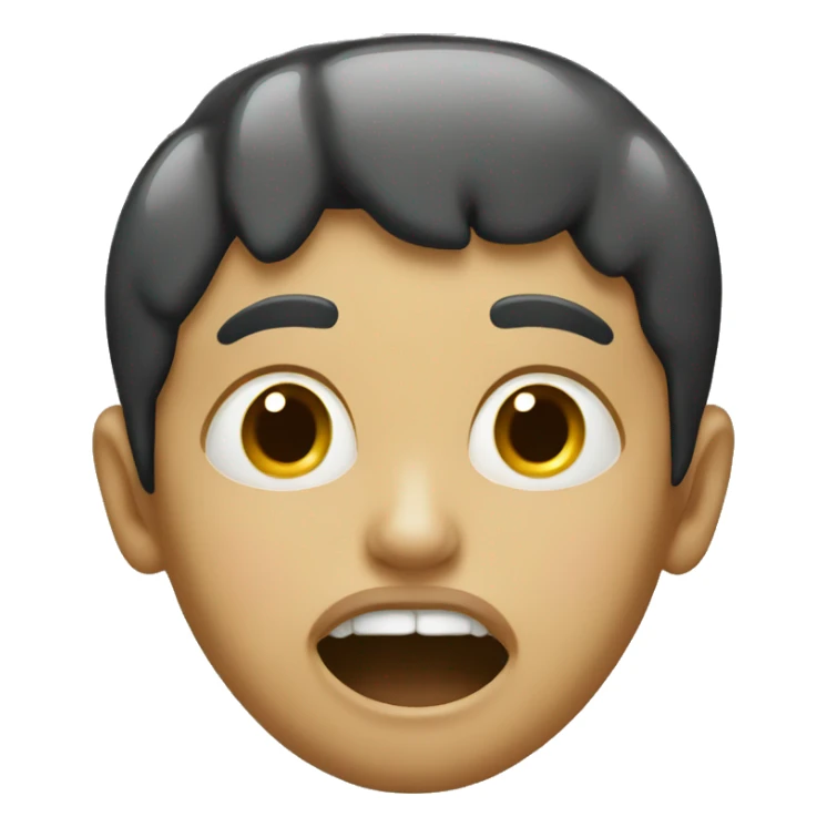 Boy with cream dripping from mouth sticker