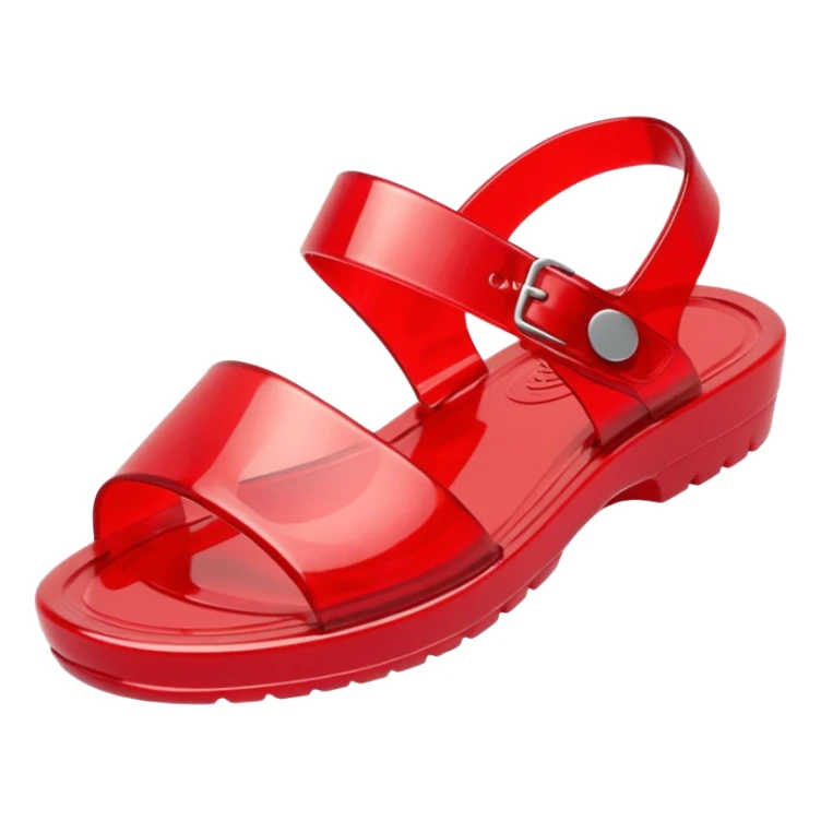 make a nice emoji of red plastic jelly sandals from the 80's sticker
