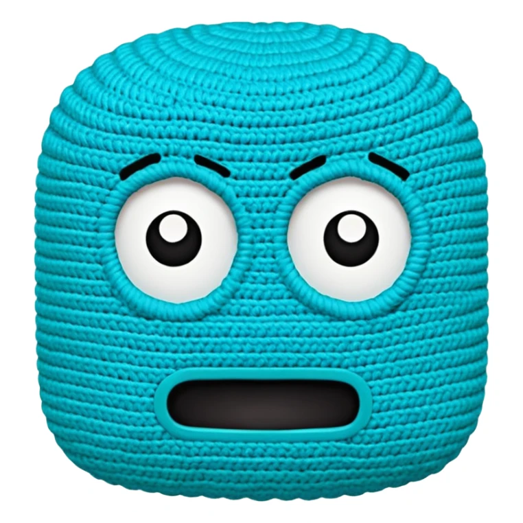 novelo de crochê na cor ciano sem rosto sticker