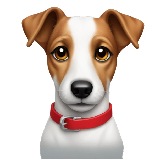 realistic jack Russell dog with red collar  sticker