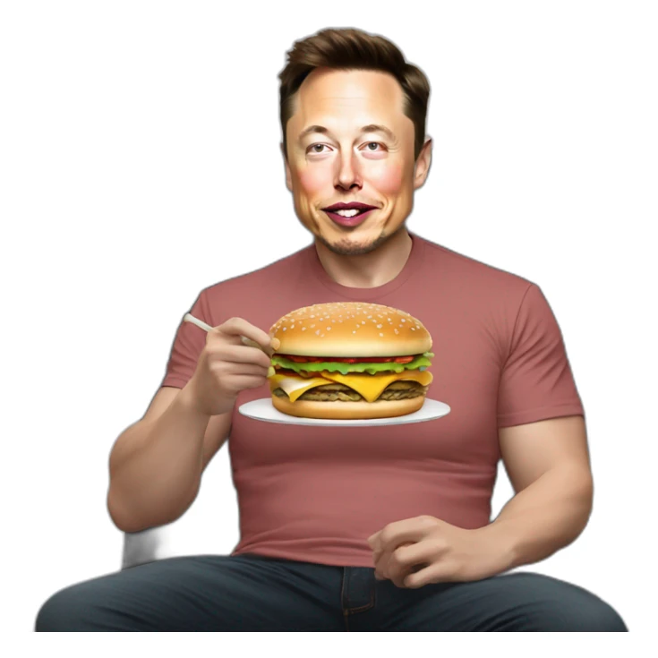 elon musk eating big mac in his tesla sticker