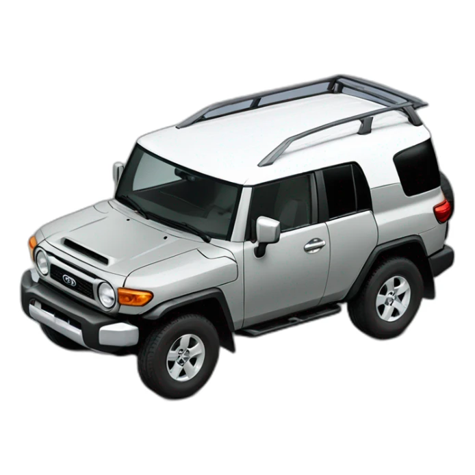 Grey toyota fj with white roof sticker