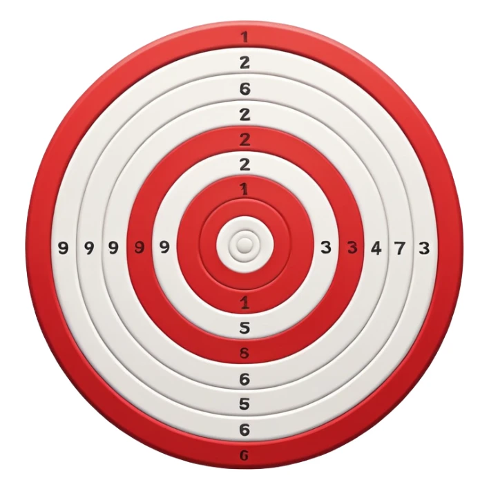 bullseye target with red and white concentric circles sticker