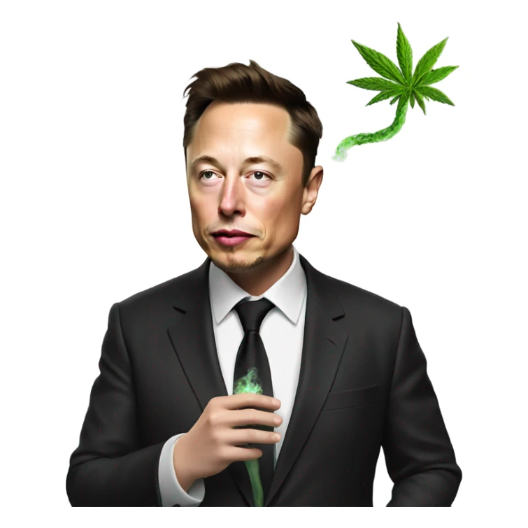 Elon Musk smoking weed sticker