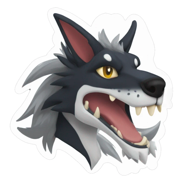  Cool Edgy Sergal-Mightyena-Houndoom-Fakémon  sticker