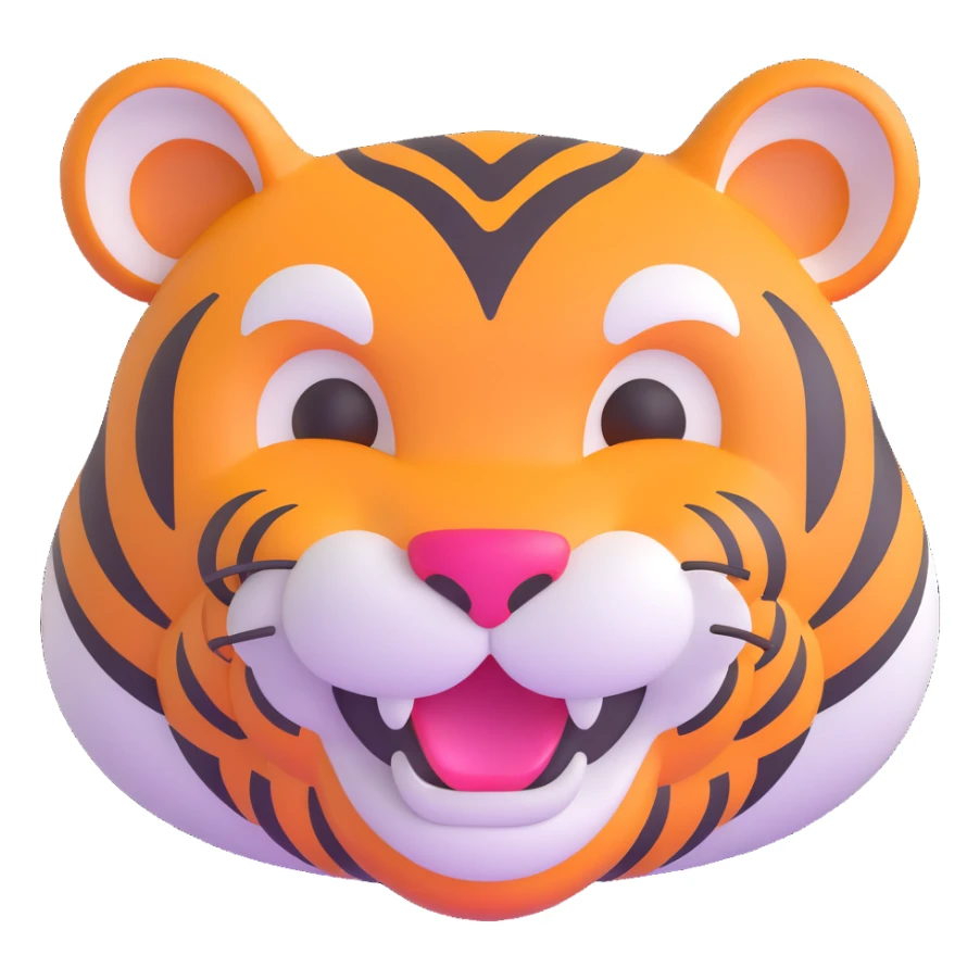 laughing tiger face for Twitch emote sticker
