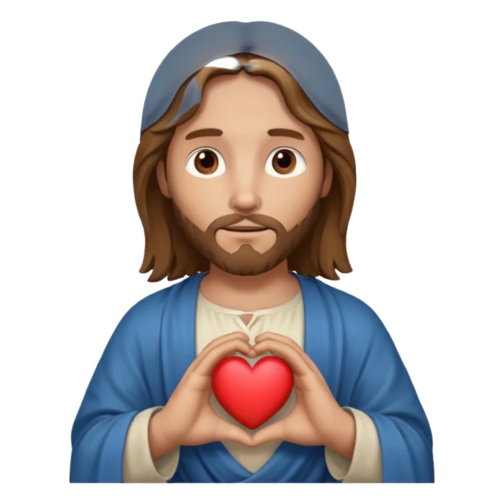 Jésus avec un cœur dans ses mains sticker