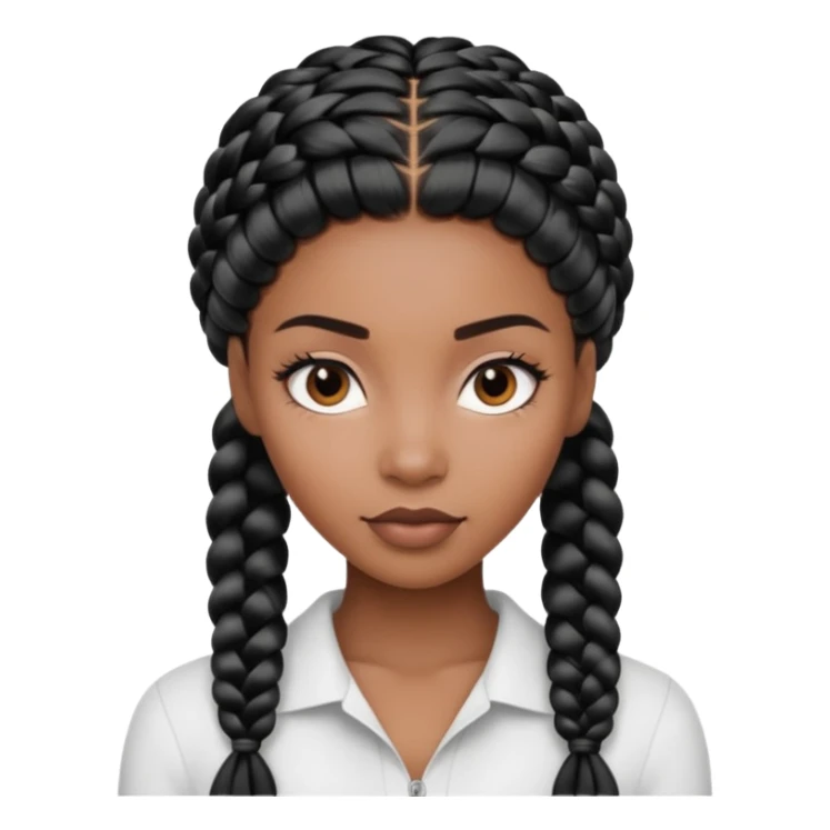 Beautiful black woman with split half black and white braided hair sticker