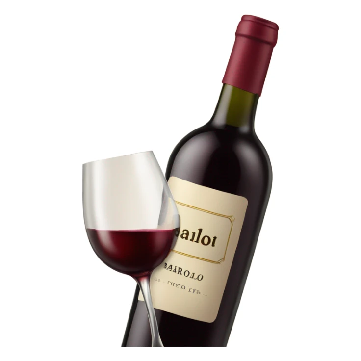 Wine bottle with the label that spells "BAROLO" sticker