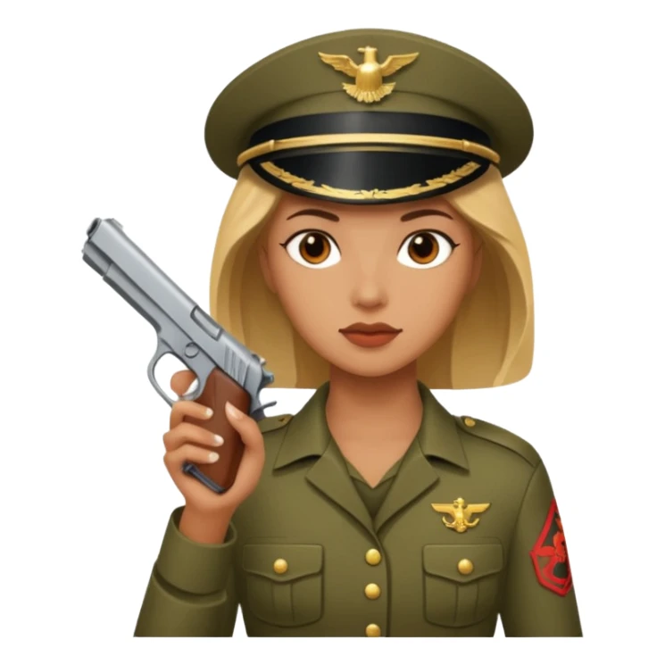 Woman marine with handgun  sticker
