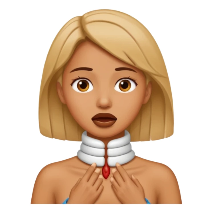 woman choking her neck sticker