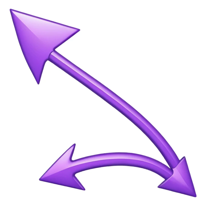 arrow curved emoji-style purple colour sticker