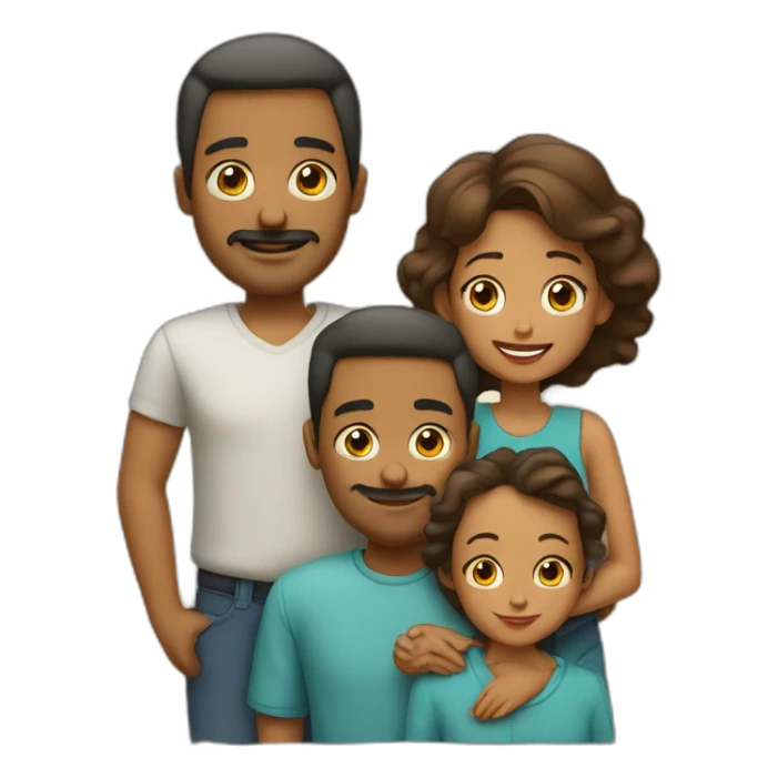 papa, maman, enfant, pas content sticker