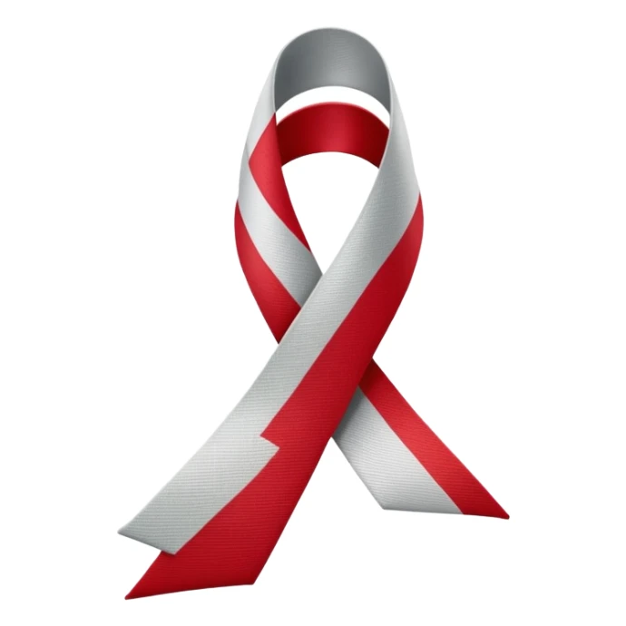 Red white and gray awareness ribbon sticker